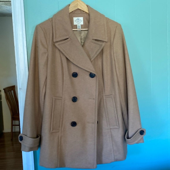 St. John’s bay wool winter coat. Size large. Brown. - Picture 1 of 7